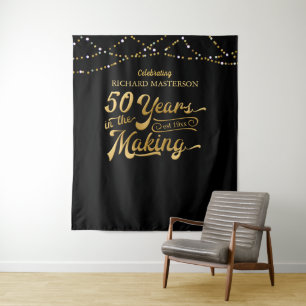 Tapiz Fondo fotográfico negro y dorado para cumpleaños n