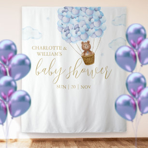 Tapiz Fondo fotográfico para baby shower Blue Boy Bearly