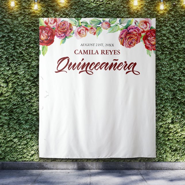 Tapiz Fondo fotográfico Quinceanera de 15 años con rosas (Subido por el creador)