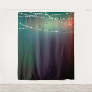 Tapiz Fondo fotográfico verde con luces de hadas
