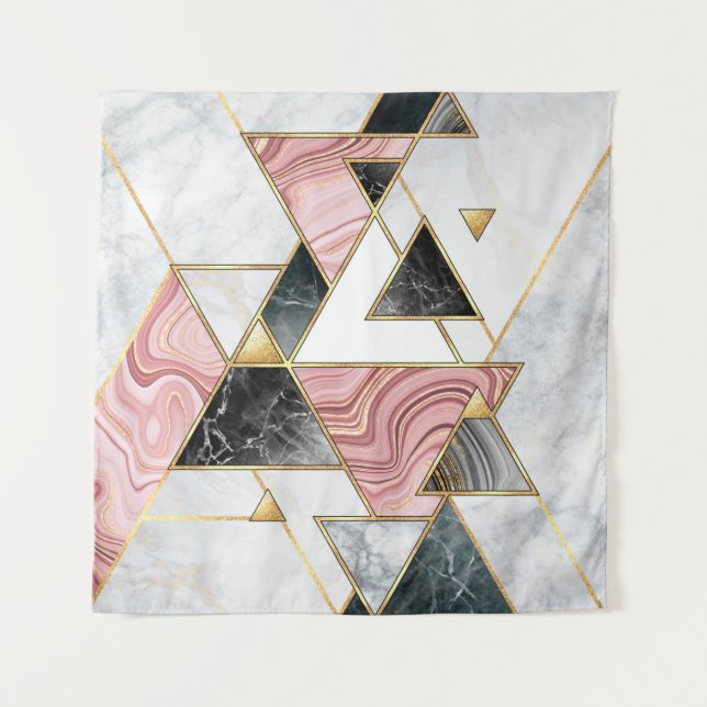 Tapiz Fondo geométrico abstracto. Mosaico de mármol mode (Anverso)