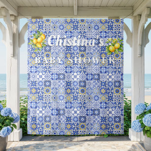 Tapiz Fondo mediterráneo de mosaico en Baby Shower