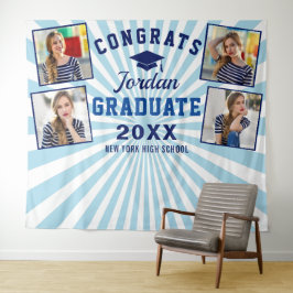 Tapiz Fondo moderno de graduación en azul marino para ca