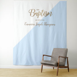 Tapiz Fondo moderno para bautizo de bebé niño azul