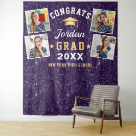 Tapiz Fondo moderno púrpura de graduación para cabina de
