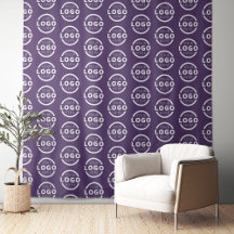 Fondo morado con logotipo de empresa comercial per