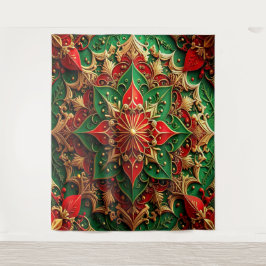 Tapiz Fondo Navideño Decorativo Rojo Verde