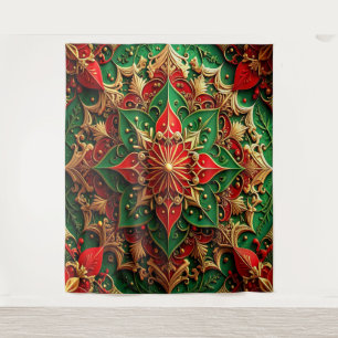 Tapiz Fondo Navideño Decorativo Rojo Verde