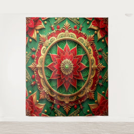Tapiz Fondo Navideño Decorativo Rojo Verde