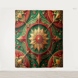 Tapiz Fondo Navideño Decorativo Rojo Verde