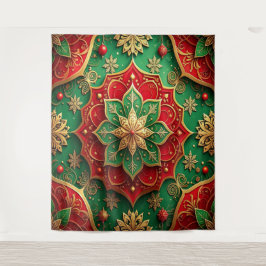 Tapiz Fondo Navideño Decorativo Rojo Verde