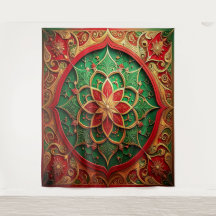 Fondo Navideño Decorativo Rojo Verde