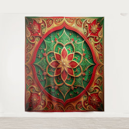 Tapiz Fondo Navideño Decorativo Rojo Verde