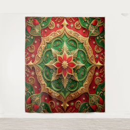 Tapiz Fondo Navideño Decorativo Rojo Verde