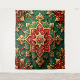 Tapiz Fondo Navideño Decorativo Rojo Verde