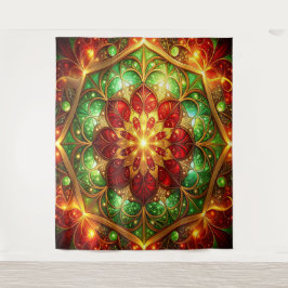 Tapiz Fondo Navideño Rojo Verde Decorativo