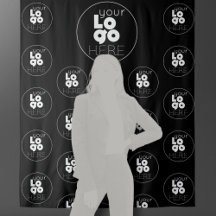 Fondo negro de fotomatón de logotipo paso y repeti