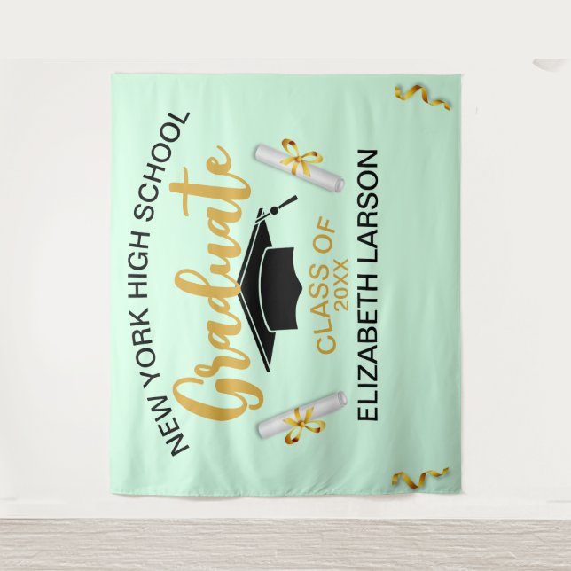 Tapiz Fondo negro dorado elegante moderno para senior (Anverso)