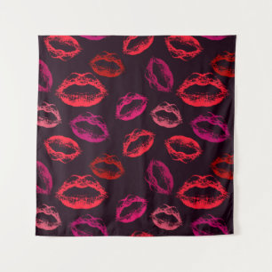 Tapiz Fondo oscuro con patrón de besos