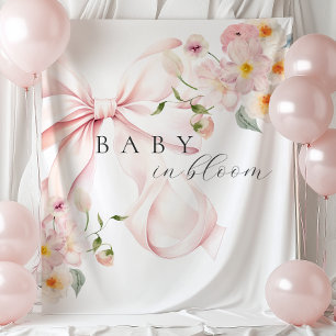 Tapiz Fondo para baby shower de bebé rosa en flor