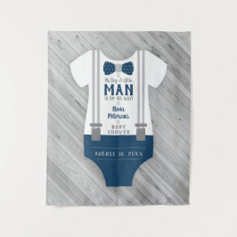 Tapiz Fondo para baby shower de pajarita, azul marino, a