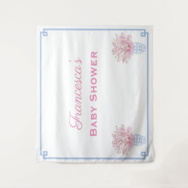 Tapiz Fondo para Baby Shower en línea de rosa y azul Pre