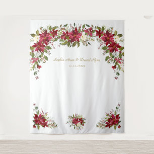 Tapiz Fondo para cabina de fotos de boda con poinsettia