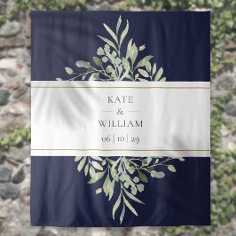 Tapiz Fondo para cabina de fotos de boda de verde azul m