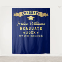 Fondo para cabina de fotos de graduación azul mari