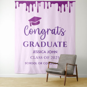 Tapiz Fondo para cabina de fotos de graduación Chic Mora