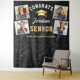 Tapiz Fondo para cabina de fotos de graduación negra mod