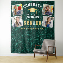 Tapiz Fondo para cabina de fotos de graduación verde mod