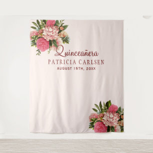 Tapiz Fondo para cabina de fotos de quinceañera con flor