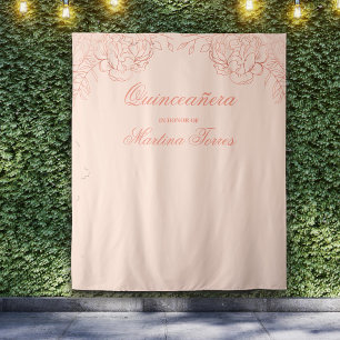 Tapiz Fondo para cabina de fotos de Quinceañera rosa dor