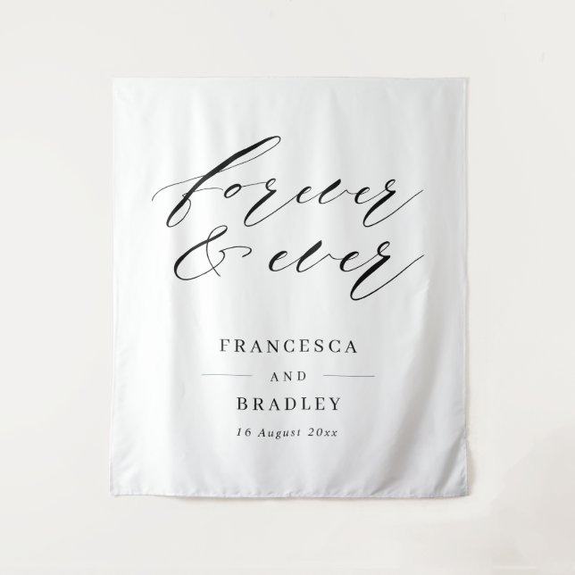 Tapiz Fondo para ceremonia de boda para siempre y siempr (Anverso)