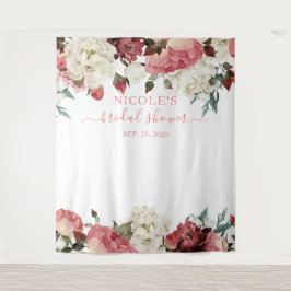 Tapiz Fondo para Despedida de Soltera con Flores Rosadas