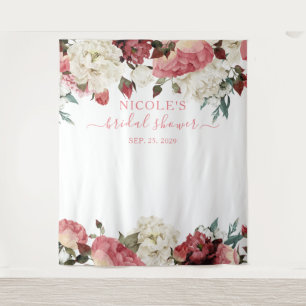 Tapiz Fondo para despedida de soltera con flores rosadas