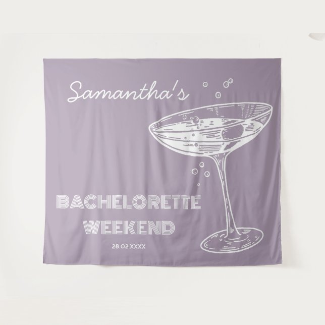 Tapiz Fondo para despedida de soltera retro Cocktail Mor (Anverso (horizontal))