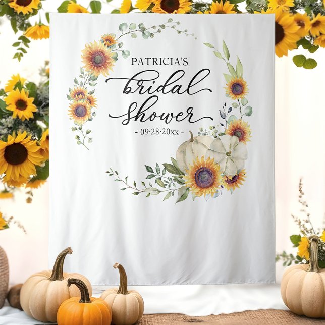 Tapiz Fondo para ducha de novia de otoño con girasoles y (Subido por el creador)
