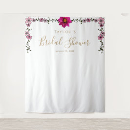Tapiz Fondo para Ducha de Novia Floral Magnolia
