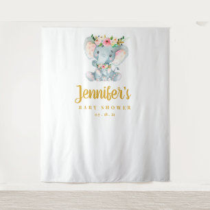 Tapiz Fondo para Elefantes Baby Shower, Photo Booth Prop