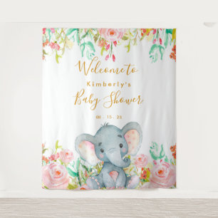 Tapiz Fondo para Elephant Baby Shower chica