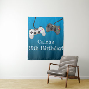 Tapiz Fondo para Fiesta de Cumpleaños de Jugador de Vide