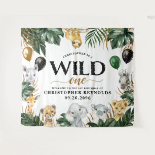 Tapiz Fondo para fiesta de cumpleaños número uno de Wild