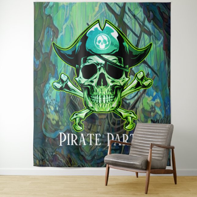 Tapiz Fondo para Fiesta de Cumpleaños Pirata (In situ)