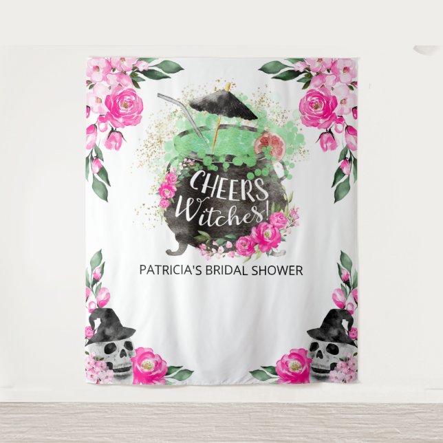 Tapiz Fondo para Fiesta de Despedida de Soltera de Bruja (Anverso)