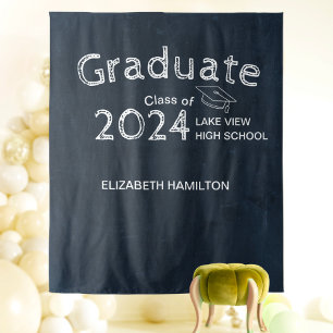 Tapiz Fondo para fiesta de graduación con foto de la esc