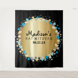 Tapiz Fondo para foto de Bat Mitzvah GOLD Estrellas de O