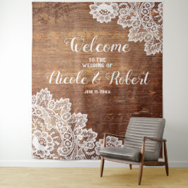 Tapiz Fondo para Fotomatón de Boda de Madera Rústica con