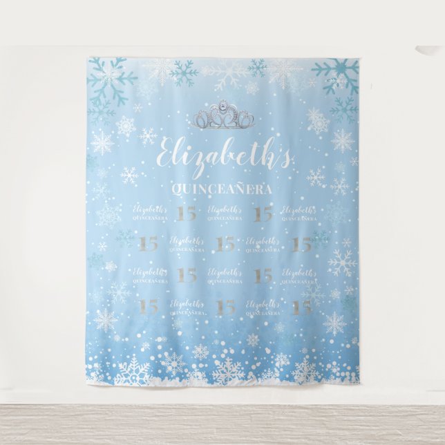 Tapiz Fondo para fotomatón de Quinceañera Princesa de In (Anverso)